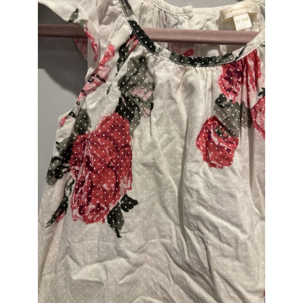 LoveShackFancy Infant Baby Girl Dress Floral And Polkadot Sz 12-18 Mo - Picture 5 of 7